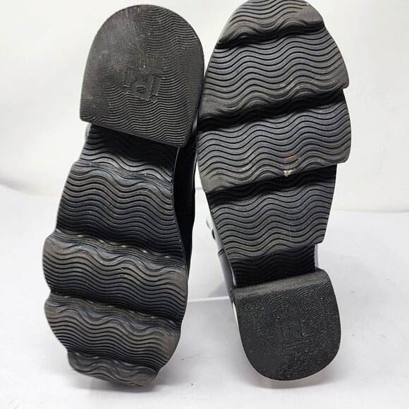 IRI VES Size 7 Black Outline Knit Leather High Top Sock Sneakers Womens - Picture 9 of 11